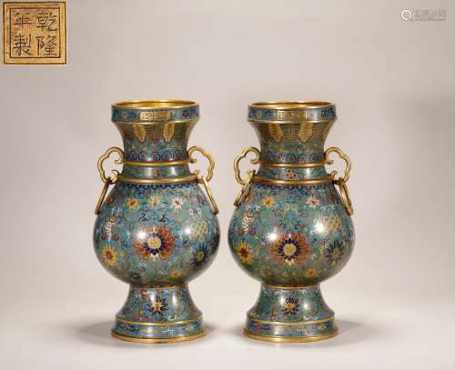 "Qianlong year" cloisonne vase pair