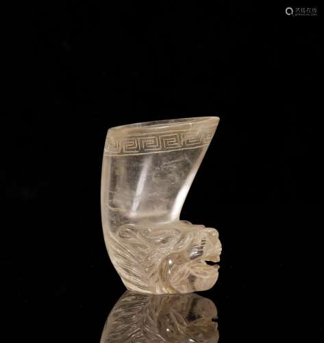 Qing Dynasty crystal beast head cup