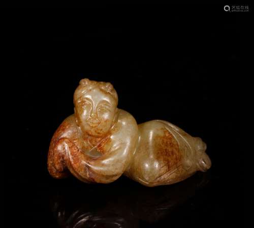 Song dynasty Hetian jade handmaiden small ornaments