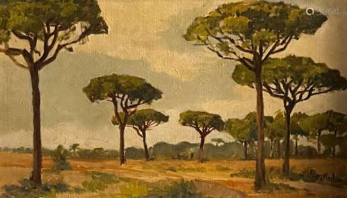 Edouard Henriod (1898-1986)<br />
Paysage<br />
Huile sur to...