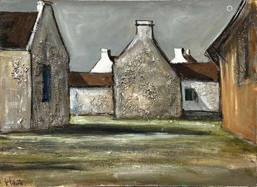 Georges Laporte (1926-2000)<br />
Village Breton<br />
Huile...