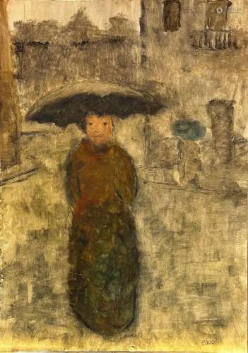Bruno Meier (1905-1967)<br />
Fille à l'ombrelle<br />
Gouac...