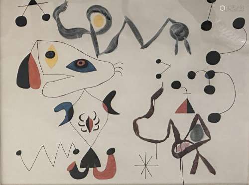 Joan Miro (1893-1983), d'après<br />
Impression sur papier n...