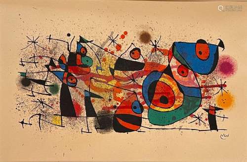 Joan Miro (1893-1983), d'après<br />
Lithographie sur papier...