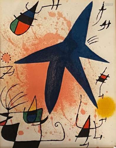 Joan Miro (1893-1983), d'après<br />
L'étoile bleue<br />
Li...