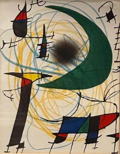 Joan Miro (1893-1983), d'après<br />
La lune verte<br />
Lit...