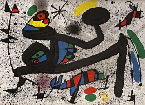 Joan Miro (1893-1983), d'après<br />
La demoiselle au papill...