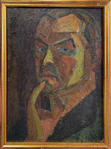 Fritz Stager (né en 1917)<br />
Portrait d'homme, <br />
Hui...