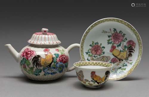 A GROUP OF CHINESE FAMILLE ROSE TEA VESSELS, QING DYNASTY, 1...