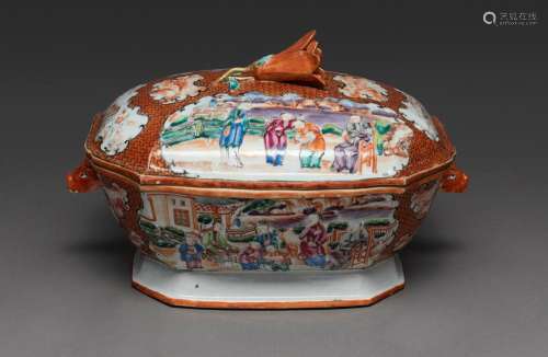 A CHINESE FAMILLE ROSE TUREEN AND COVER, 18TH CENTURY