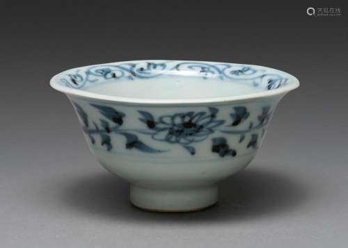 A CHINESE BLUE AND WHITE BOWL, YUAN DYNASTY (1271-1368)