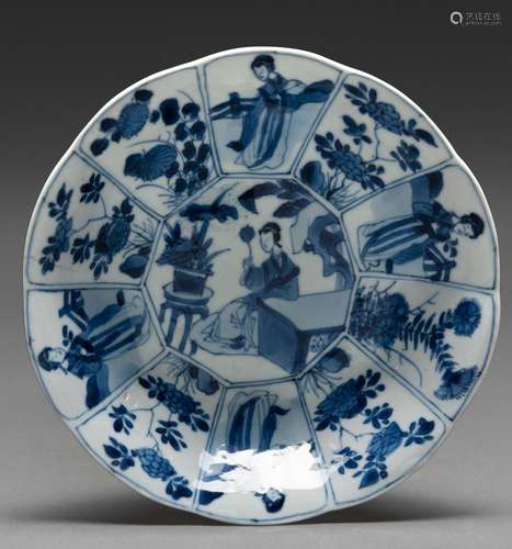 A CHINESE BLUE AND WHITE DISH, KANGXI PERIOD (1622-1722)