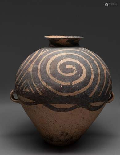 A RARE CHINESE PAINTED POTTERY JAR, NEOLITHIC PERIOD, MAJIAY...