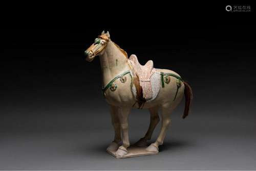 A LARGE CHINESE SANCAI-GLAZED HORSE, TANG DYNASTY (618-906 A...