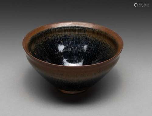 A CHINESE JIAN HARE'S FUR GLAZED BOWL, SOUTHERN SONG DYN...
