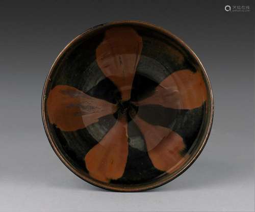 A CHINESE CIZHOU BLACK GLAZED BOWL WITH RUSSET STRIPES, JIN ...