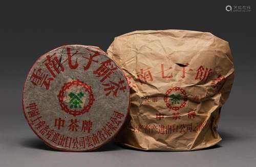 CHINESE YUNNAN PUERH XIAGUAN 8653 IRON TEA CAKE, 2003 (8 PC)