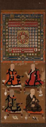 A FRAMED JAPANESE BUDDHIST PAINTING, EDO PERIOD, 17TH CENTUR...
