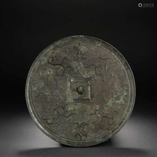 中國戰國時期 龍紋銅鏡