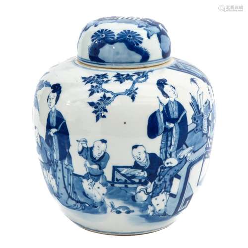 A BLue and White Ginger Jar