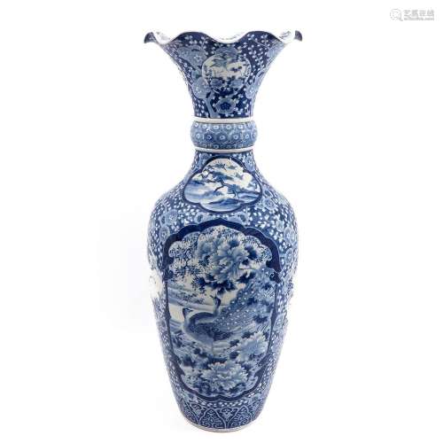 A Large Blue and White Vase
