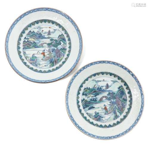 A Pair of Doucai Decor Plates