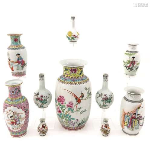 A Diverse Collection of Famille Rose Vases