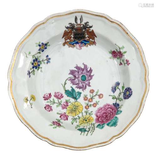 A Famille Rose Armorial Plate