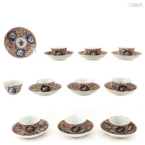 A Series of 10 Cups and Saucers