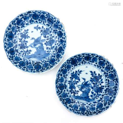 A Pair of Blue and White Plates