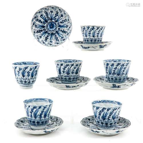 A Collection of 6 Cups and Saucers