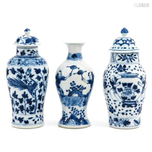 A Collection of 3 Small Vases