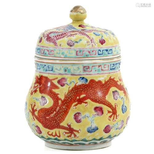 A Famille Rose Cup Warmer Jar