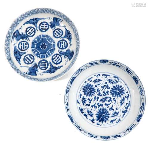 A Lot of 2 Blue and White Plates