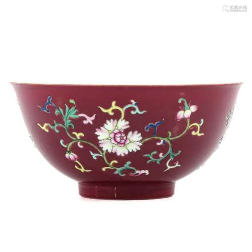 A Ruby Glazed Famille Rose Bowl