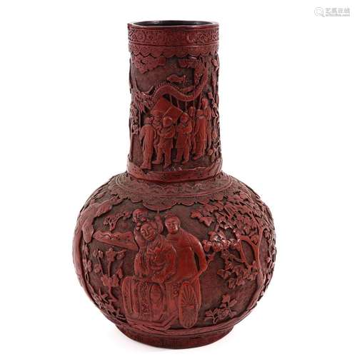 A Cinnabar Bottle Vase