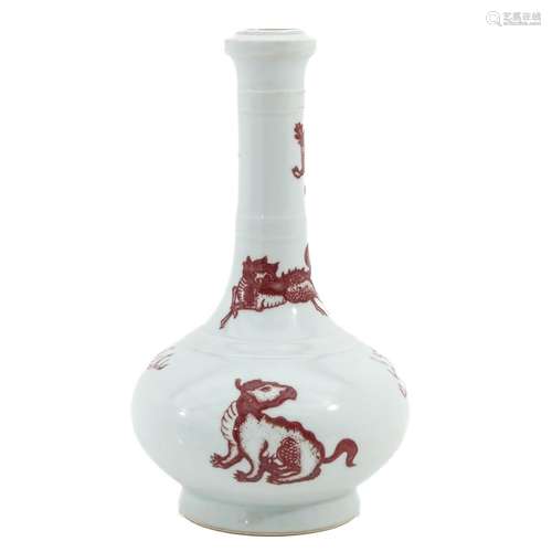 An Iron Red Decor Vase