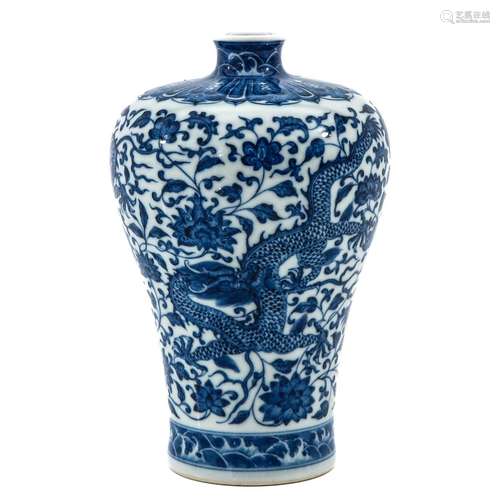 A Bue and White Meiping Vase