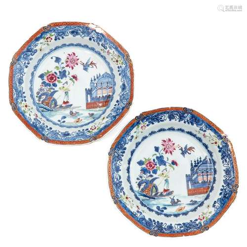 A Pair of Famille Rose Plates