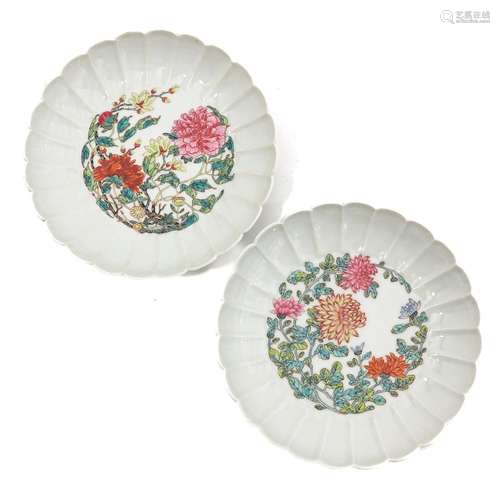 A Pair of Famille Rose Plates