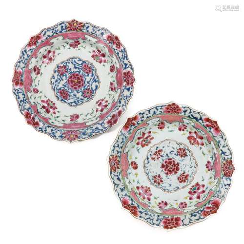 A Pair of Famille Rose Plates