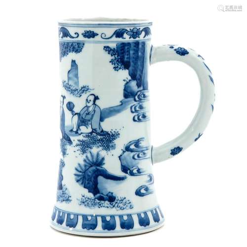 A Blue and White Beer Mug