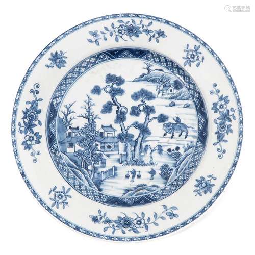 A Blue and White Plate