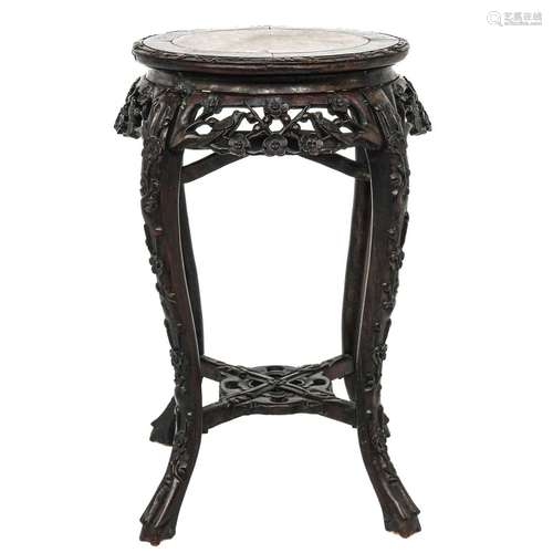 A Chinese Marble Top Side Table