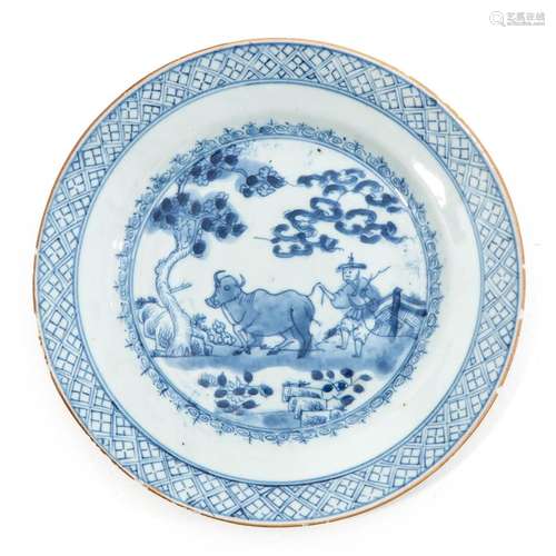 A Blue and White Plate