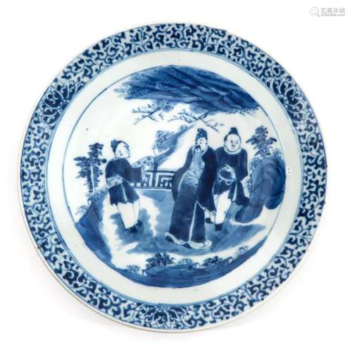 A Blue and White Plate