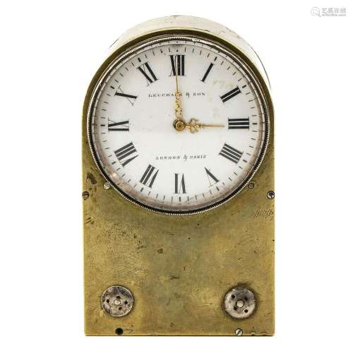 A 19th Century Travel Clock Signed Leuchars & Son London...