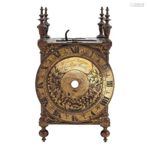 A Skeleton Lantern Clock Signed William Bowyer