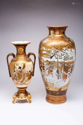 TWO LARGE JAPANESE VASES MEIJI ERA, 19TH/20TH CENTURY The ta...