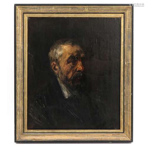 An Oil on Canvas Self Portrait Signed Jozef Israels